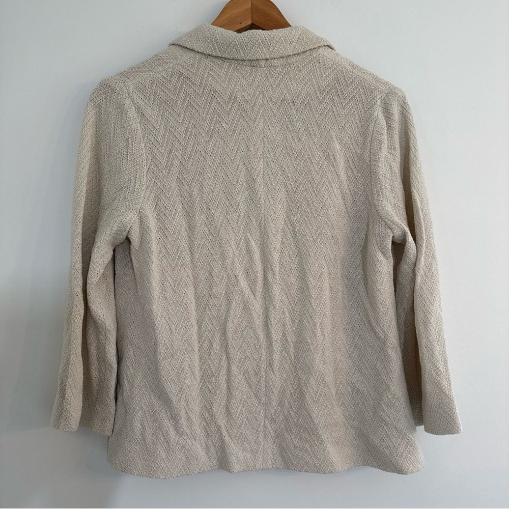 Amina Rubinacci Size 46 Cream Linen Cotton Cardigan Sweater Made In Italy - Picture 2 of 7